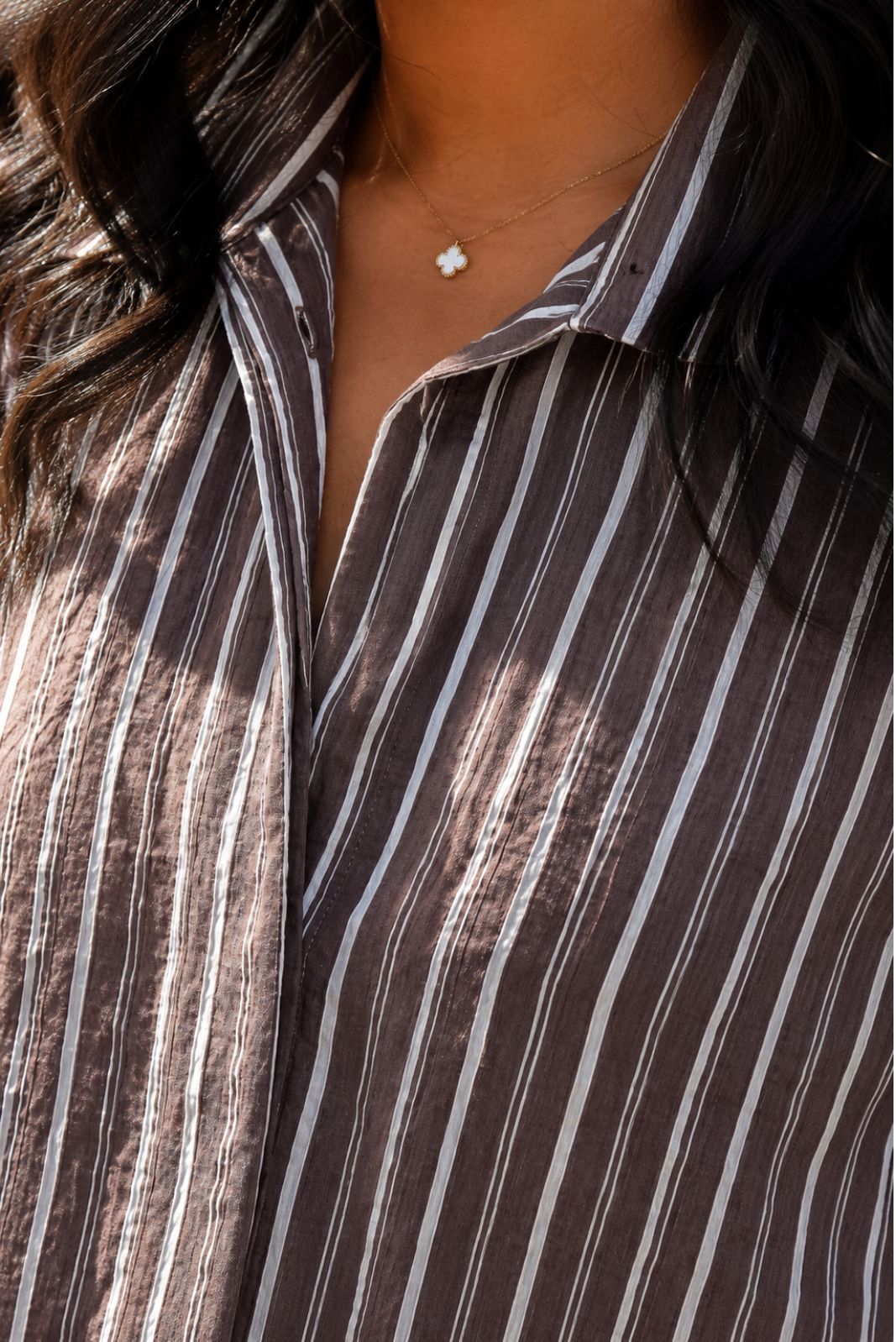 The Striped Balloon Sleeve Shirt & Shorts Set