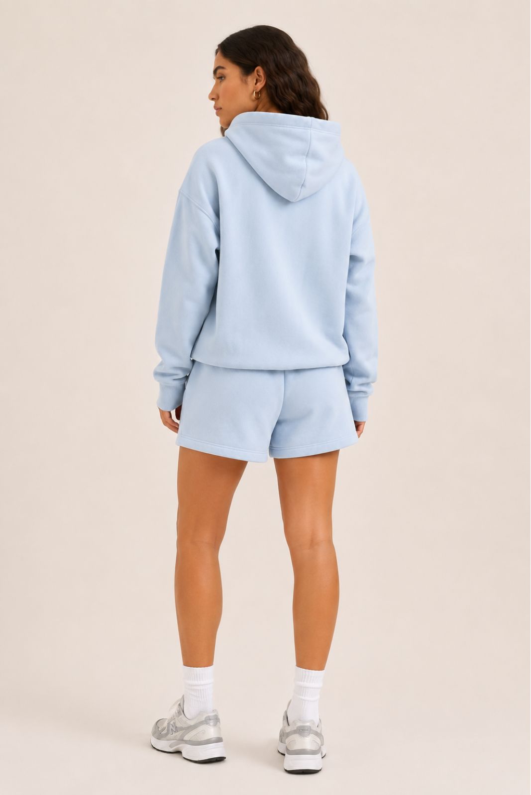 The Essential Hoodie & Shorts Set in Dove Blue