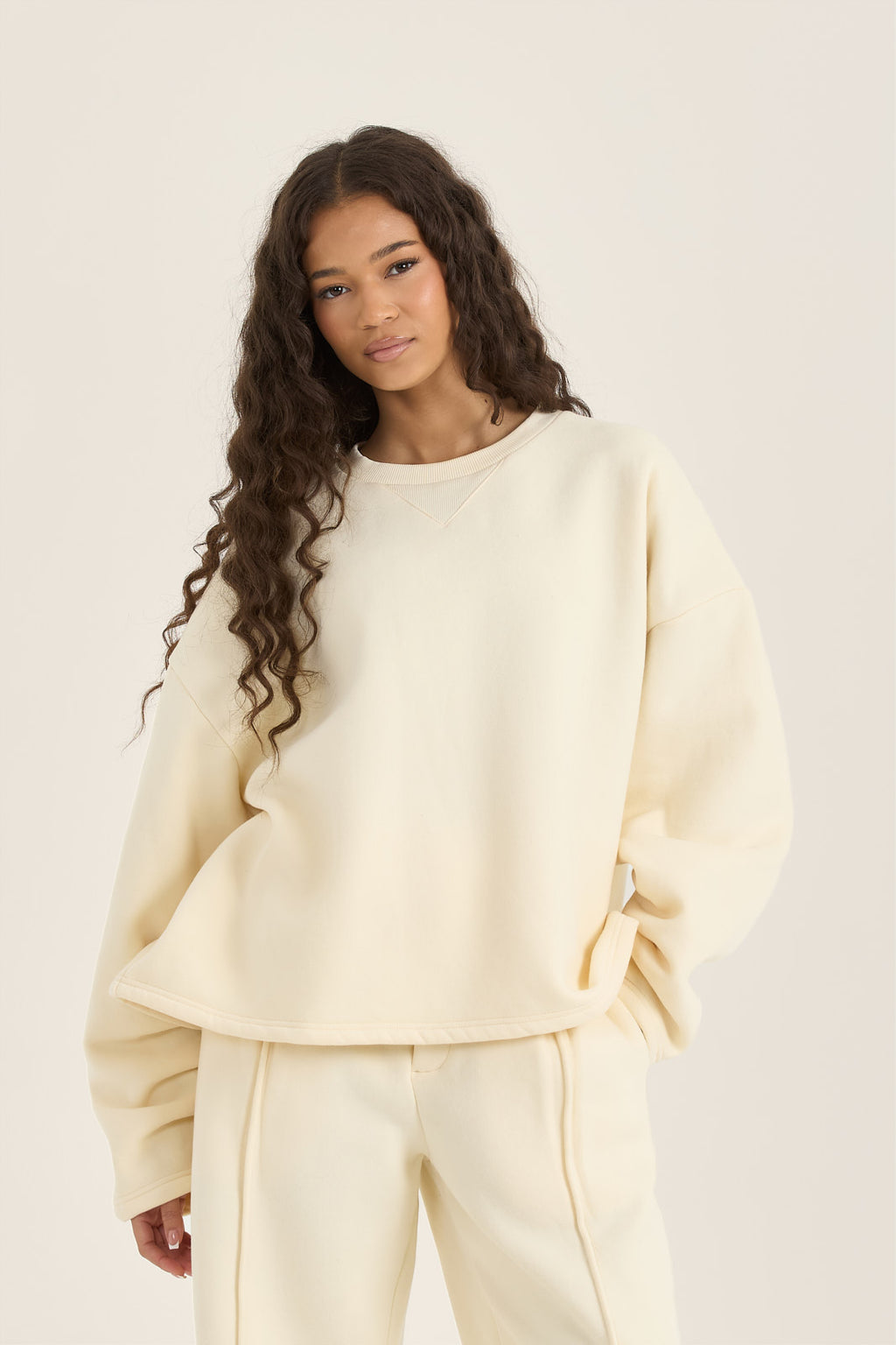 LOOM Ruched Sleeve Detail Sweat Shirt