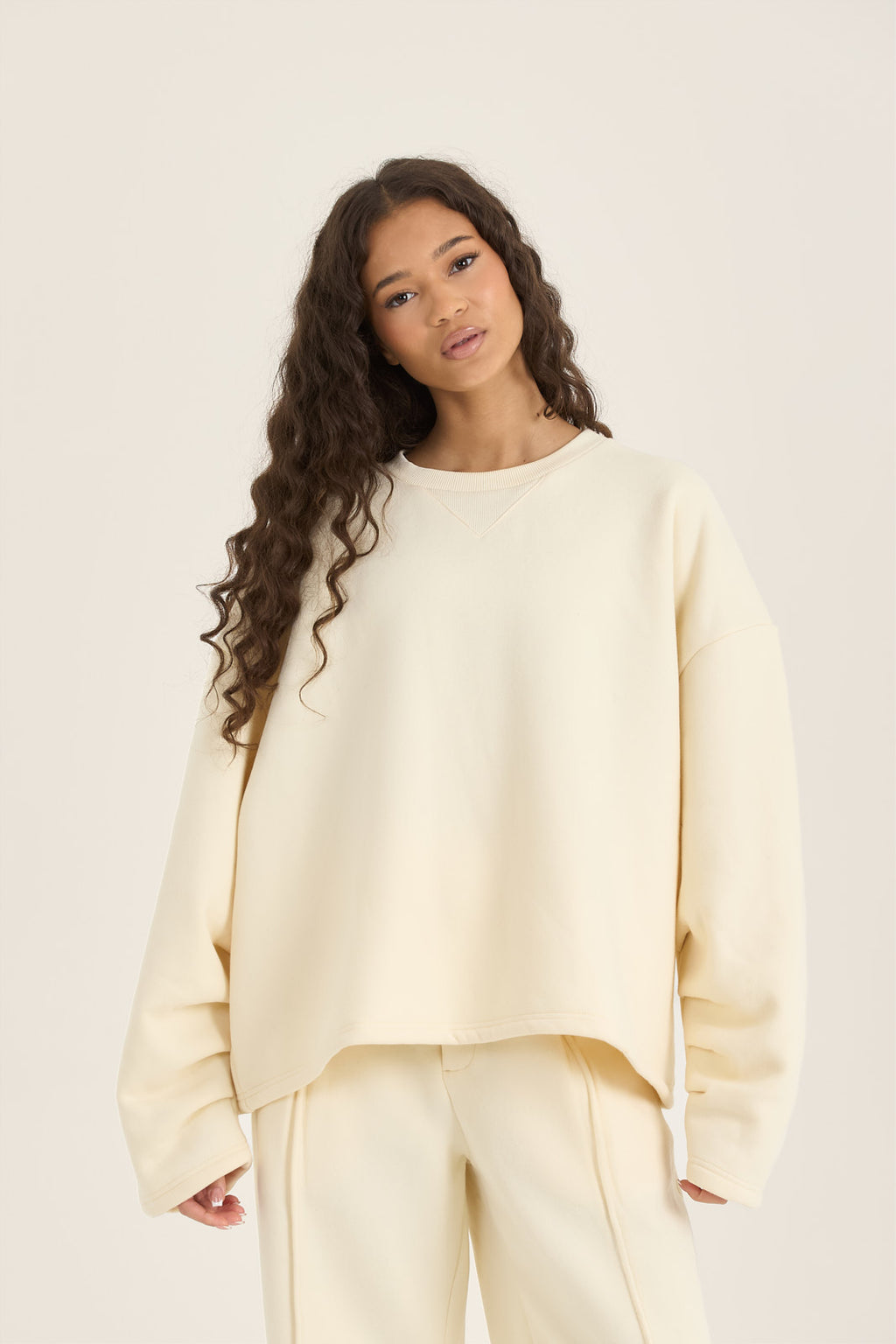 LOOM Ruched Sleeve Detail Sweat Shirt