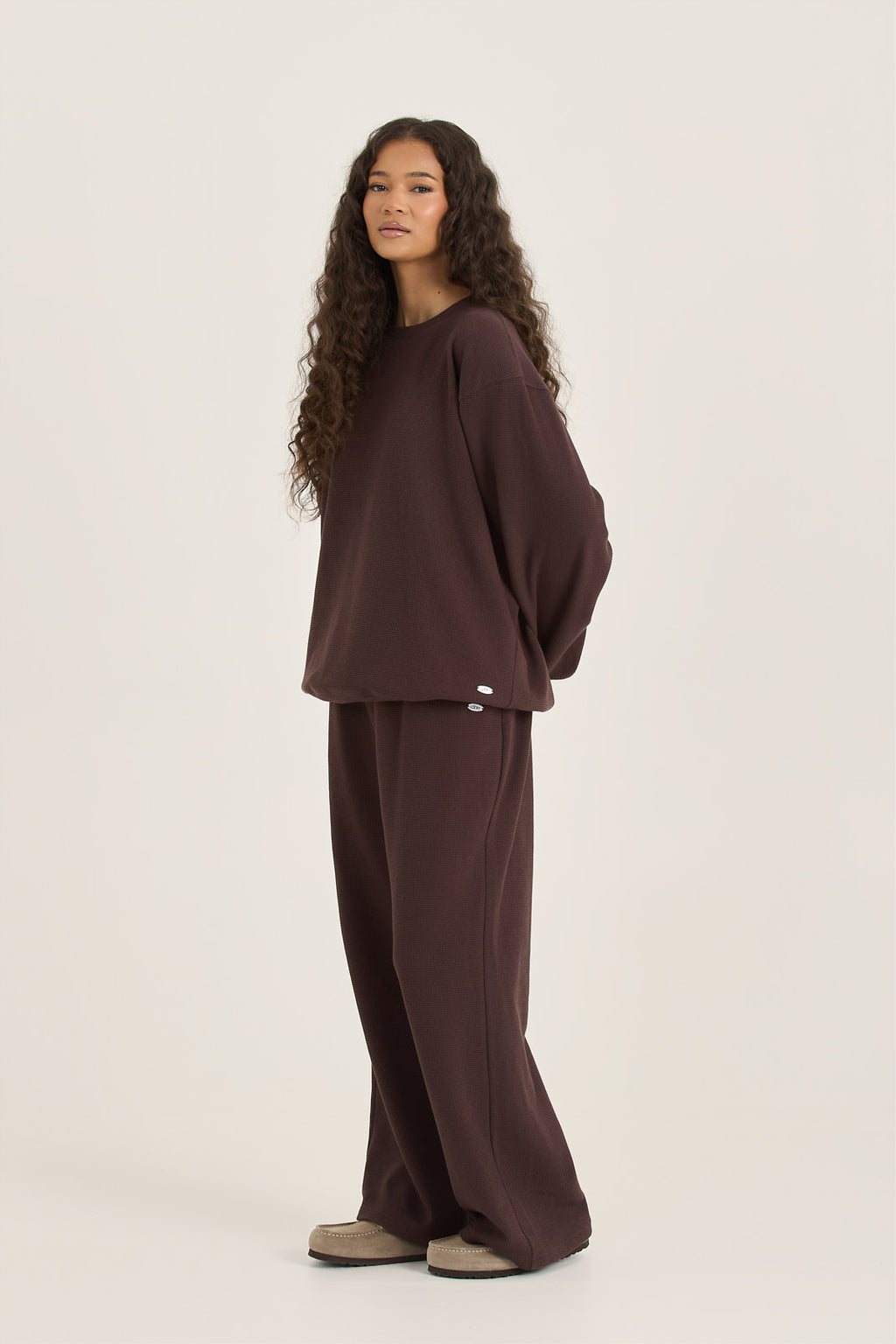 LOOM Waffle Wide Leg Trousers