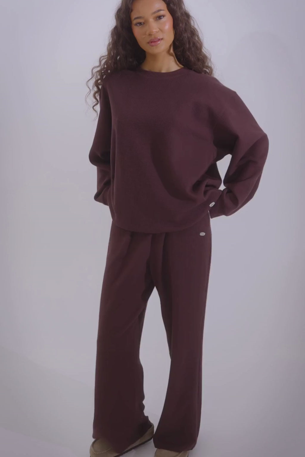 LOOM Waffle Wide Leg Trousers